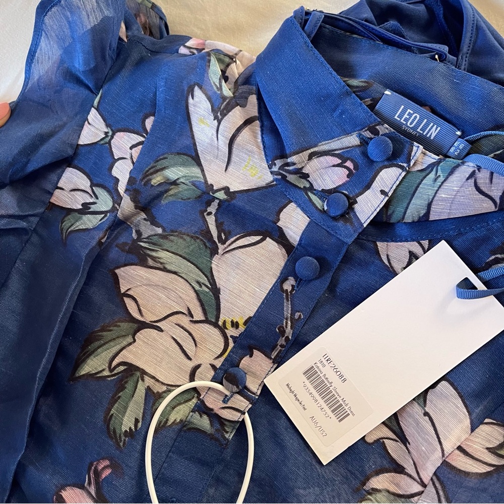 Brand New- Leo Lin Katrina Butterfly Sleeve Midi Dress 💙✨ - Picture 6 of 14